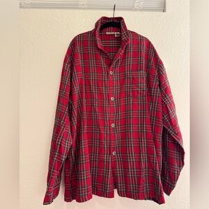 L.L. Bean Red Plaid Flannel Shirt Jacket XL Tall - Vintage Y2K
